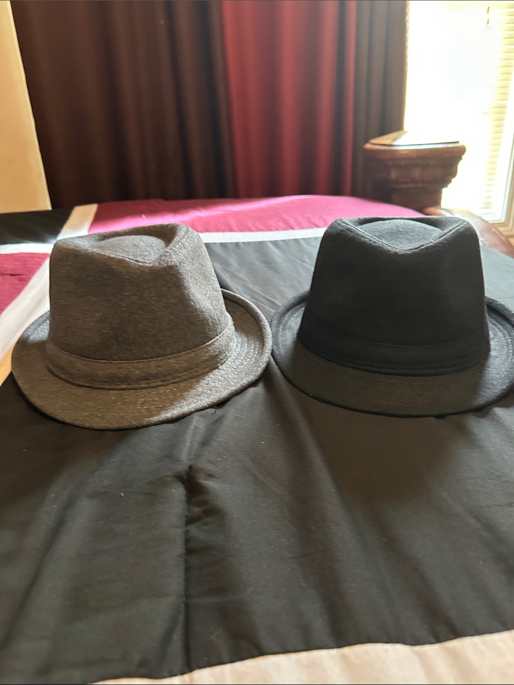Men's Wool-Blend Trilby Hat in Black and Gray